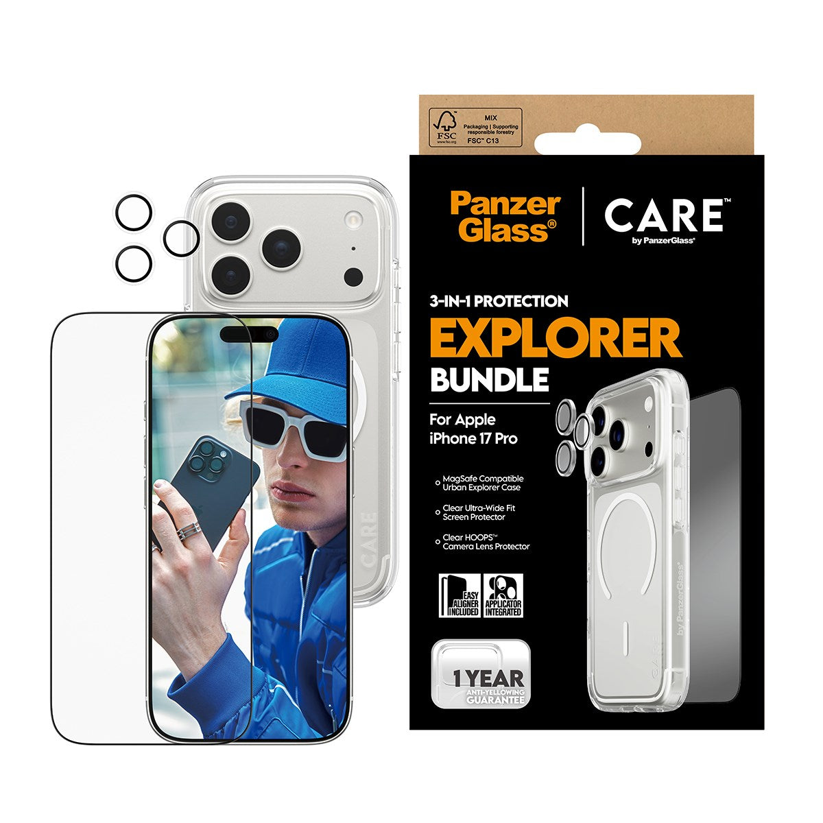 PanzerGlass® | CARE™ by PanzerGlass® 3-in-1 Bundle iPhone 17 Pro